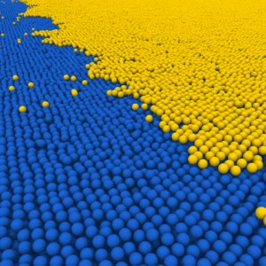 Blue and yellow balls